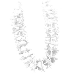 Biely Hawaii party náhrdelník