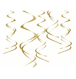 Zlatá špirálová visiaca dekorácia - 5 ks, 60 cm