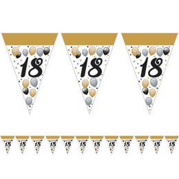 Elegantná narodeninová vlajková girlanda s motívom balónov s číslom 18 - 5 m
