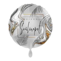 17 inch Boldog Szülinapot Modern Silver Birthday fóliový balón 