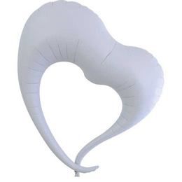 30 inch Ibrex Elegant Metallic White fóliový balón srdce na plnenie héliom