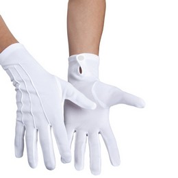 Krátke biele rukavice - veľkosť XL
