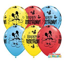 Narodeninový balón - Mickey Mouse, farebný mix, 28 cm, 25 ks