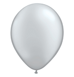 11 inch strieborný metalický latexový balón (6 ks/bal)