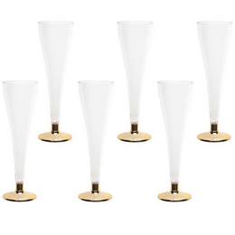 Party poháre na šampanské -  zlatý spodok - 12 cl, 6  ks