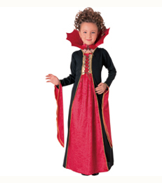 Čierno -  červený vampírsky kostým pre dievčatá od 8 až do 10 rokov