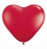 11 inch červený priehľadný latexový balón srdce (100 ks/bal)