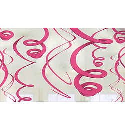 Závesná dekorácia špirály ružové - 56 cm, 12 ks/bal