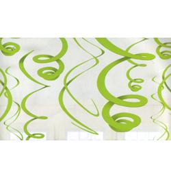 Závesná dekorácia špirály zelené - 56 cm, 12 ks/bal
