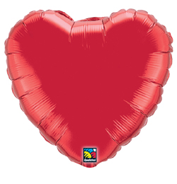 9 inch Ruby Red - rubínovo červený fóliový balón srdce