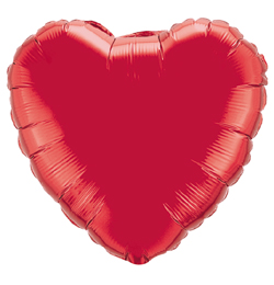18 inch Ruby Red - rubínovo červený fóliový balón srdce