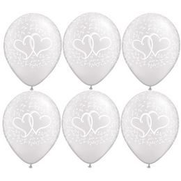 11 inch Entwined Hearts Pearl White balón (25 ks/balenie)