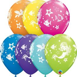 11 inch latexové balóny Morská víla, Merry Mermaid & Friends 6ks