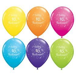 11 inch Shi. St. Ast. balón s maďarským nápisom Boldog 16. Szülinapot (6 ks/balenie)