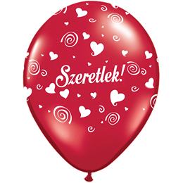 Latexový balón na Valentína s maďarským nápisom Szeretlek