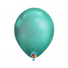 11 inch Zelené (Chrome) okrúhle latexové balóny, 28 cm, 25 ks