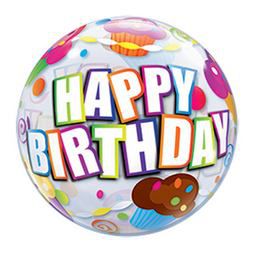 12 inch Birthday Cupcake narodeninový Air Bubbles balón na plnenie vzduchom