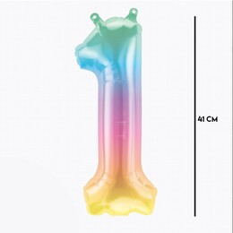 16 inch Ombre Mini Shape fóliový balón číslo 1, 41cm