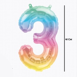 16 inch Ombre Mini Shape fóliový balón číslo 3, 41cm