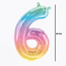 16 inch Ombre Mini Shape fóliový balón číslo 6 , 41cm