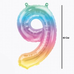 16 inch Ombre Mini Shape fóliový balón číslo 9 , 41cm