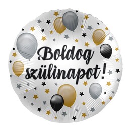 17 inch fóliový balón  elegant narodeninový Boldog Szülinapot!