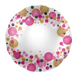 17 inch ružový bodkovaný popisovateľný fóliový balón