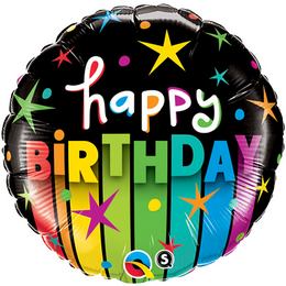 18 inch fóliový balón na narodeniny Birthday Colorful Stripes