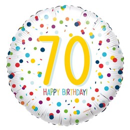 18 inch Confetti Birthday fóliový balón na 70 narodeniny