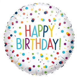 18 inch Confetti Birthday narodeninový fóliový balón
