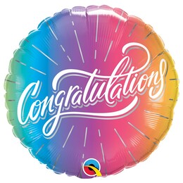 18 inch fóliový balón Congratulations Vibrant Ombre, 46 cm