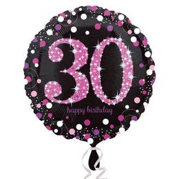 18 inch Happy Birthday Pink Celebration Prismatic fóliový balón k 30. narodeninám