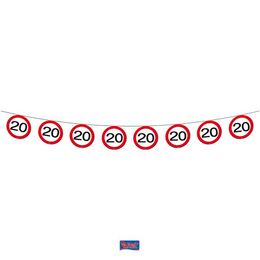 Narodeninová party girlanda so vzorom obmedzovača rýchlosti s číslom 20 - 12 m