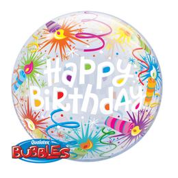 22 inch balón bubbles na narodeniny Birthday Lit Candles