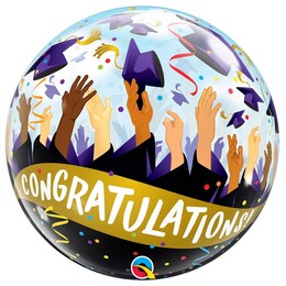 22 inch Congratulations Grad Caps Bubble balón na promócie 56 cm