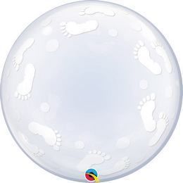 24 inch Deco Bubble balón Baby Footprints