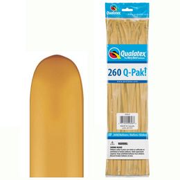 260Q Gold  (Metallic) Q-Pak party modelovacie balóny (50 ks/balenie)