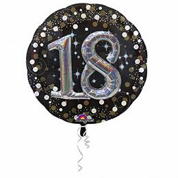 32 inch 3D Sparkling Birthday 18 Super Shape fóliový balón