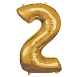33 inch Super Shape Fóliový balón zlaté číslo 2 - 83cm