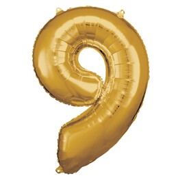 33 inch Super Shape Fóliový balón zlaté číslo 9 - 83cm