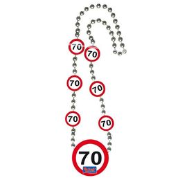 Narodeninový party náhrdelník so vzorom obmedzovača rýchlosti s číslom 70