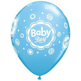 Balón na narodenie dieťaťa - Baby Boy, modrý, 28 cm, 6 ks