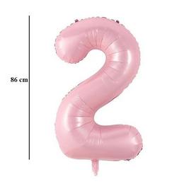 Baby ružový fóliový balón číslo 2, 86 cm 
