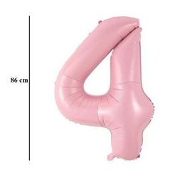 Baby ružový fóliový balón číslo 4, 86 cm 