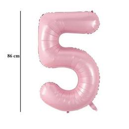 Baby ružový fóliový balón číslo 5, 86 cm 