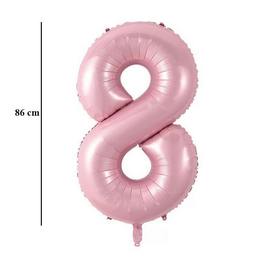 Baby ružový fóliový balón číslo 8, 86 cm 