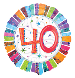 18 inch Radiant Birthday 40 - narodeninový fóliový balón