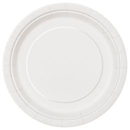 Biele - White papierové party taniere - 23 cm, 8 ks