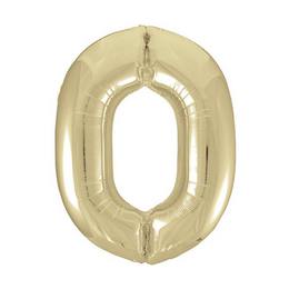 Bledo-zlatý fóliový balón Super Shape číslo 0, 34 inch