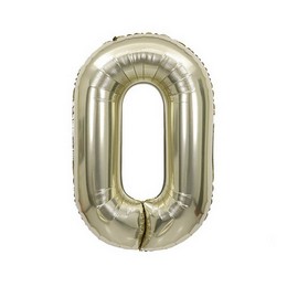 34 inch White Gold  Shape fóliový balón číslo 0